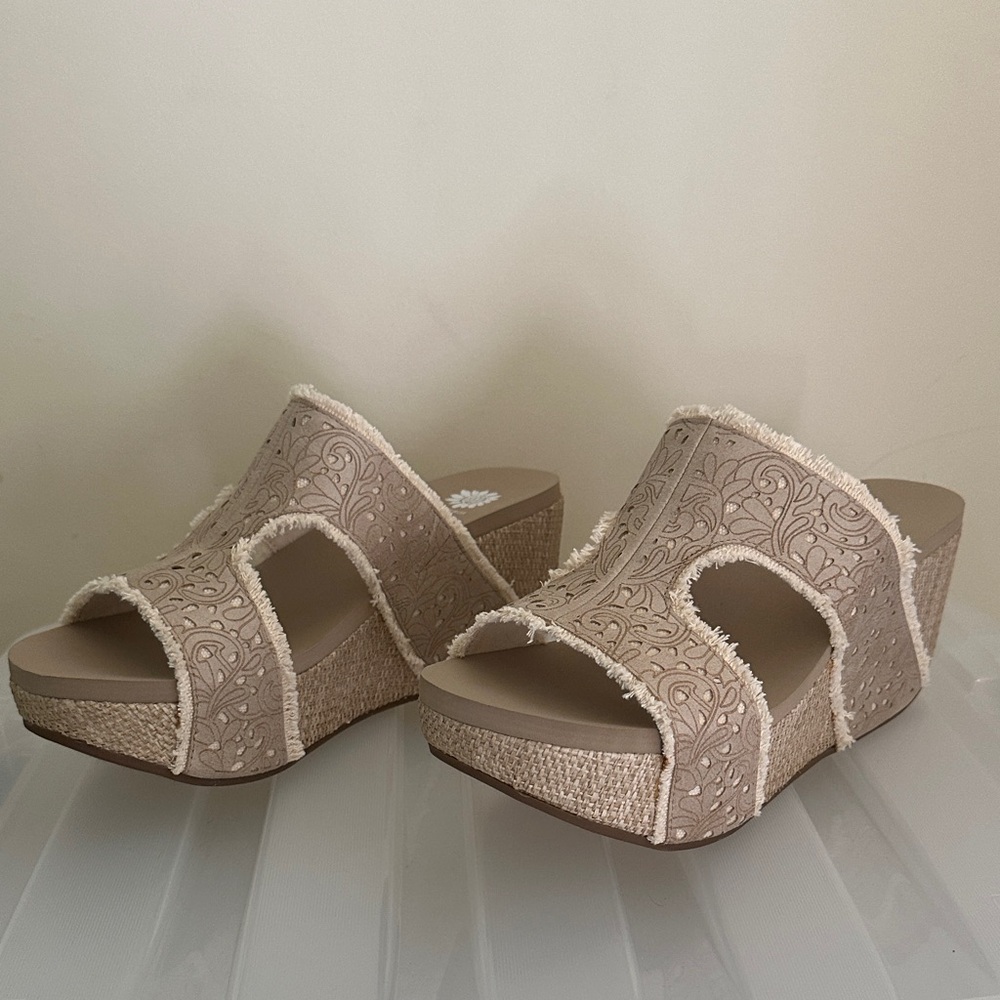 Yellow Box Beige Wedge Sandals